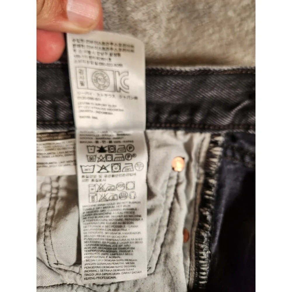 Levi's 501 Jeans Men's‎ 30X29 (Tag 32X30) Black Straight Baggie Button Fly